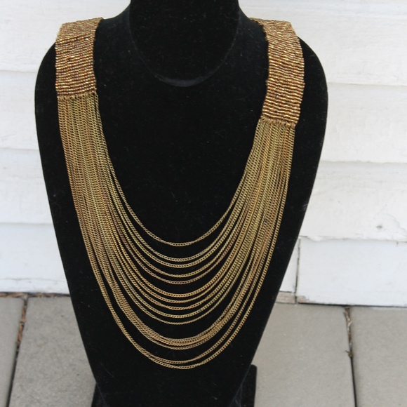 Artisan Jewelry - Artisan Beaded Woven 16 Strand Waterfall Necklace